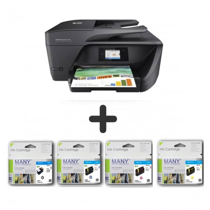 (SET) HP OfficeJet Pro 6960 4-in-1 Inkjet Printer + Remanufactured Ink