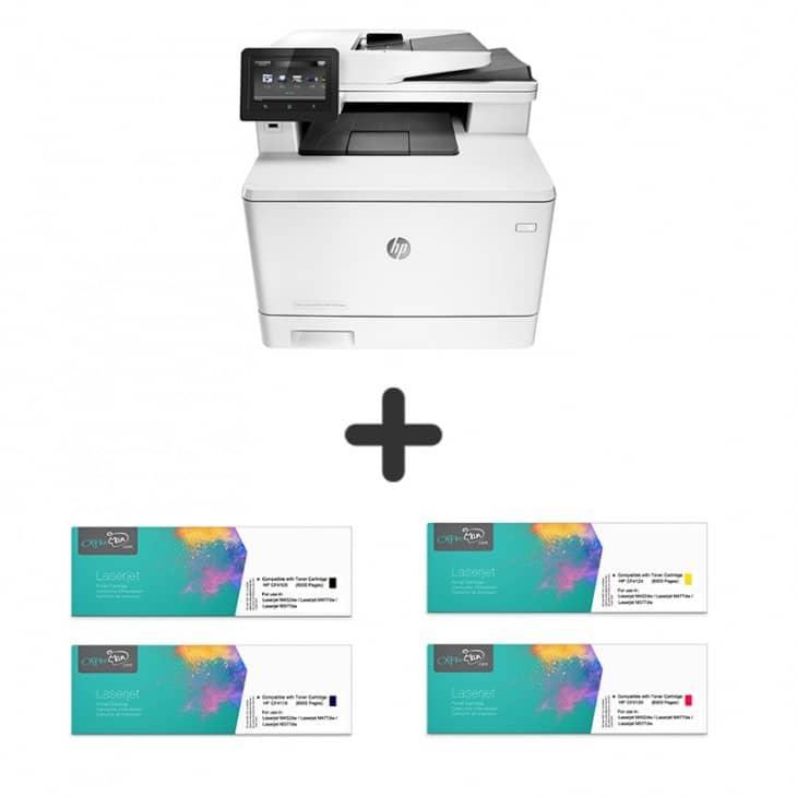 (SET) HP 3in1 Color LaserJet Pro MFP M377dw Printer + Remanufactured Toner