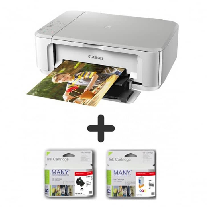 (SET) Canon PIXMA MG3670 All-in-One Inkjet Printer + Remanufactured Ink