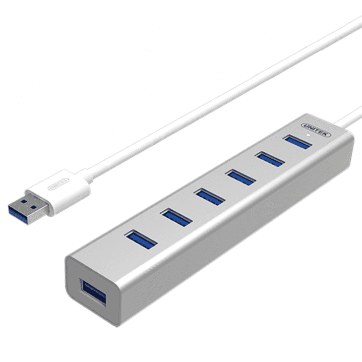 Unitek Y-3090 USB3.0 Aluminium USB Hub (7 ports)